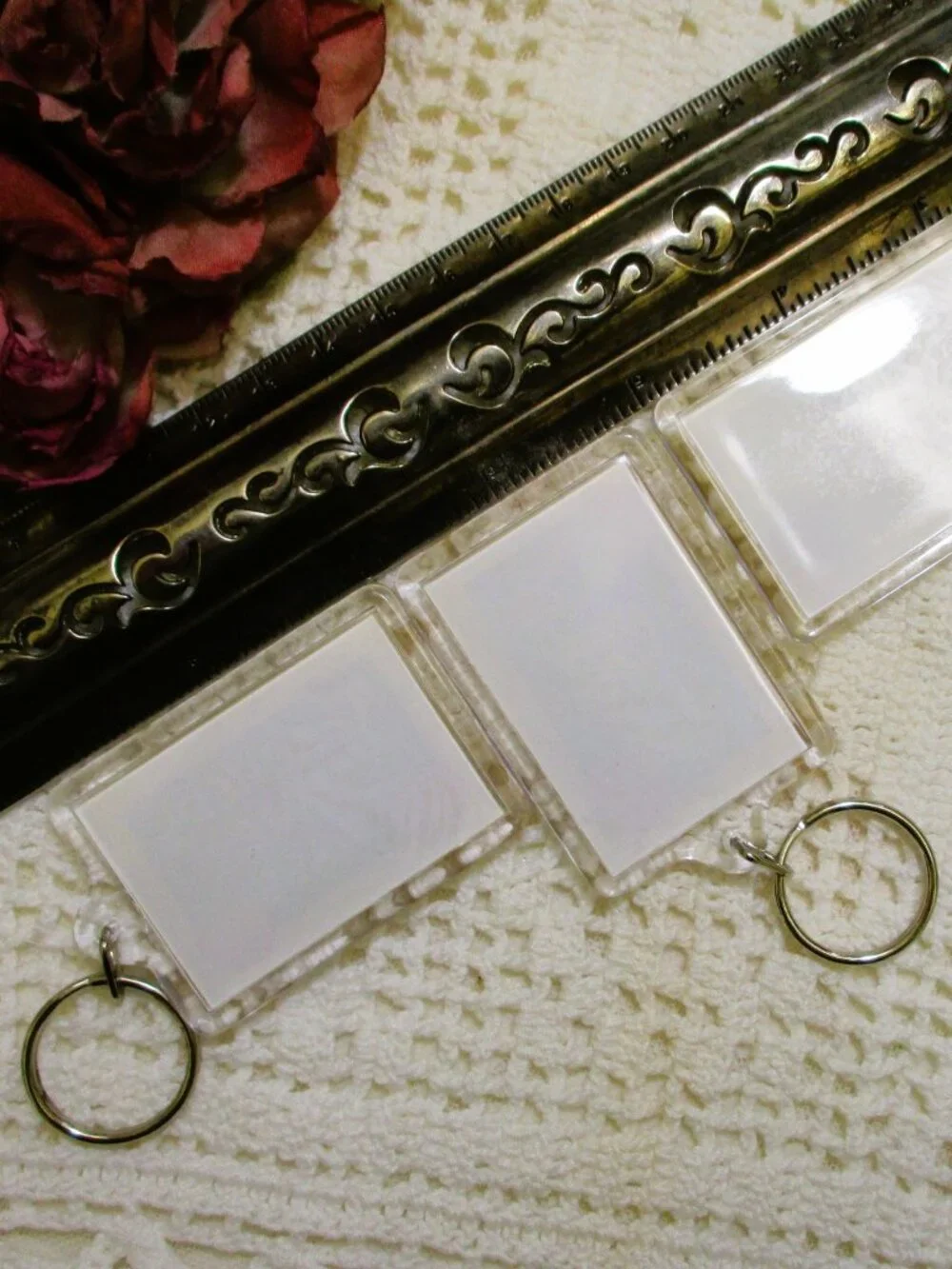 Vintage LUCITE School KEYCHAIN Lot: Teacher Appreciation, ABC, Math